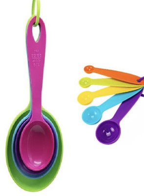 Rozatech Measuring Scoop with Spoon ( 4 + 5 Pcs Pack ) Measuring Cup Set(250 ml, 125 ml, 80 ml, 60 ml, 30 ml)