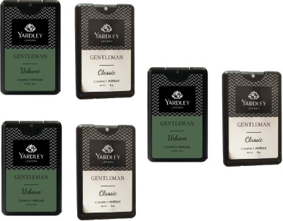 Yardley London 3 Gentleman Classic & 3 Gentleman Urban Compact Perfume, 18 ml each (Pack of 6) Perfume  -  0.108 L(For Men & Women)