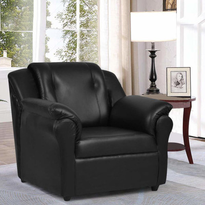 CasaStyle Yelly 1 Seater Sofa Leatherette 1 Seater  Sofa (Finish Color - Black)