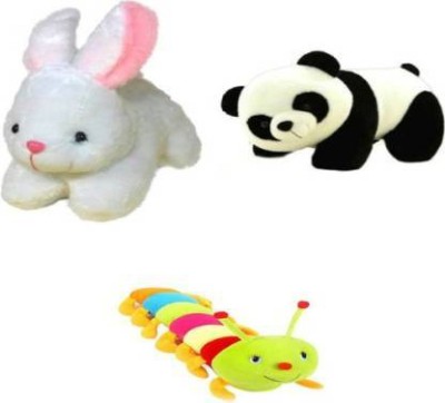 GOD GIFT GALLERY Rabbit/ Panda/ Caterpillar/Gift basket stuffed Soft Animal Toy4 - (Multicolor)  - 32.2 cm(Multicolor)