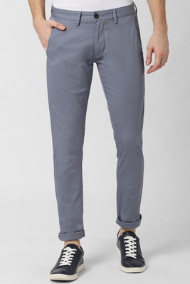 Peter England Skinny Fit Men Blue Trousers