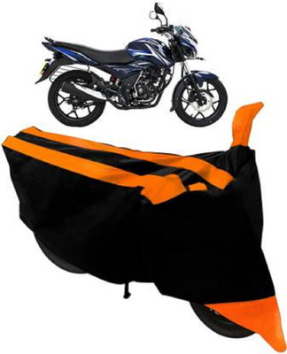 High Quality Waterproof Two Wheeler Cover for Bajaj(Discover 125 DTS-i, Black, Orange)
