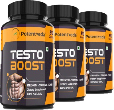 Potentveda Testosterone Booster for men gym supplement herbal 90 capsules(3 x 90 Capsules)