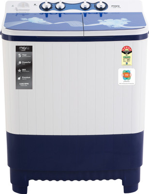 MarQ by Flipkart 9 kg 5 Star, Glass Lid Semi Automatic Top Load White, Blue(MQSA90H5GB)