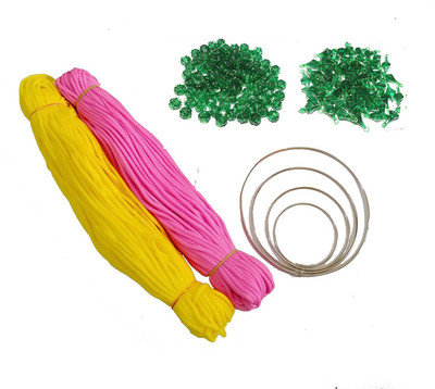 CHL 4 ITEM KIT OF 100 M CORDS,100 BEADS,100 BELLS AND 5 RINGS DIFFERENT SIZE