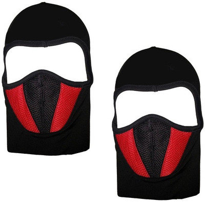 Auto Hub Black, Red Bike Face Mask for Men & Women(Size: Free,  Balaclava)
