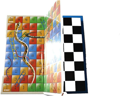 Shitamu Ludo with Chess Board Game and Snakes & ladders 3 in 1 || Indian Trade || All Time Family Entertaining Game|| Strategy & War Board Game