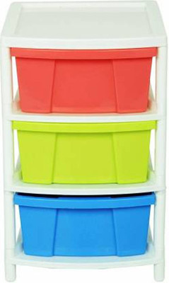 N H Enterprise 3 Compartment Multipurpose ( Multicolor ) Plastic Free Standing Cabinet(Finish Color - Multicolor, DIY(Do-It-Yourself))