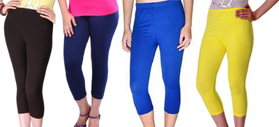 FeelBlue Women Dark Blue, Blue, Black, Yellow Capri