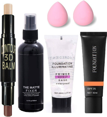 CIVAKI MAKEUP 3D BALM STICK WITH ALL GLAMOROUS GLOW SKIN FACE MAKEUP COMBO(6 Items in the set)