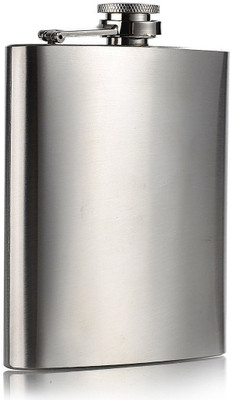 Protos India.Net 9 oz SS Silver Hip Flask Stainless Steel Hip Flask(260 ml)