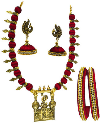 ambal Dori Red Jewellery Set(Pack of 1)