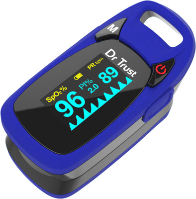 Dr. Trust (USA) Professional Series Finger Tip With Audio Visual Alarm and Respiratory Index Pulse Oximeter (Blue)