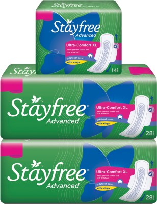 STAYFREE Advanced Ultra-Comfort XL| Soft touch cover with wings Sanitary Pad(Pack of 70)