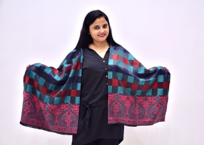 Indian shawl Acrylic Woven Women Shawl(Multicolor)
