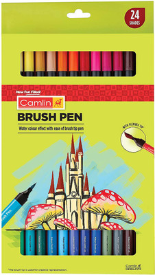 Camlin BRUSH PEN WATER COLOUR EFFECT Nib Sketch Pens(Set of 1, Yellow)