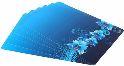 Casanest Rectangular Pack of 6 Table Placemat(Blue, PVC)