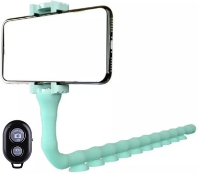 GRAYLEAF New Mobile Stand Tripod Phone Clip Holder and Bluetooth Remote Tripod Tripod Kit(Blue, Supports Up to 50 g)