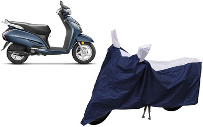 Auto Hub Two Wheeler Cover for Honda(Activa 3G, Blue, Silver)