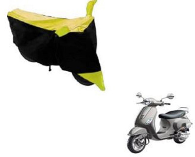 High Quality Waterproof Two Wheeler Cover for Piaggio(Vespa VXL, Black, Yellow)