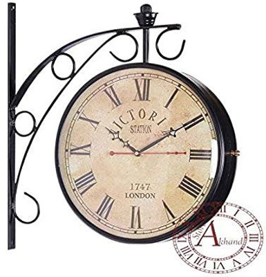 Wadhwa Times Analog 32 cm X 24 cm Wall Clock(Black, With Glass, Double-Sided)