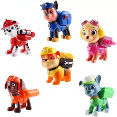 The Simplifiers Paw Patrol Dogs Racer Pups Figure Set of 6 Pieces(Multicolor)