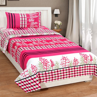 MJJ 180 TC Microfiber Single Printed Flat Bedsheet(Pack of 1, 103)