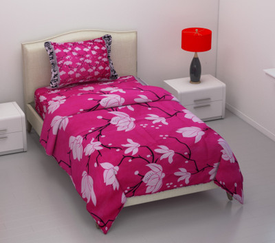 MJJ 180 TC Microfiber Single Printed Flat Bedsheet(Pack of 1, Multicolor)