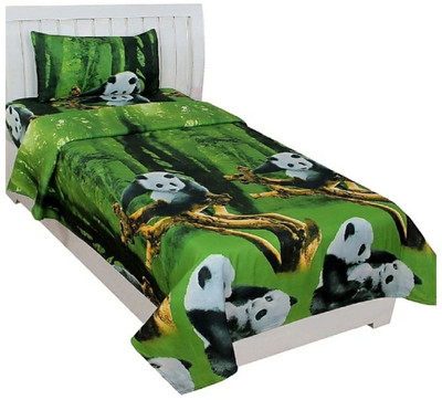 MJJ 180 TC Microfiber Single Printed Flat Bedsheet(Pack of 1, Multicolor)