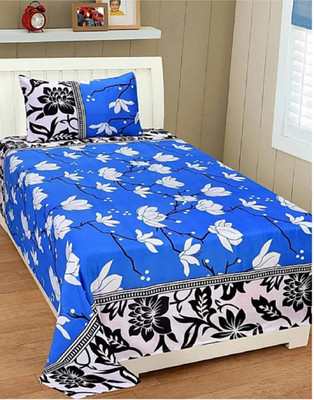 MJJ 180 TC Microfiber Single Printed Flat Bedsheet(Pack of 1, 107)