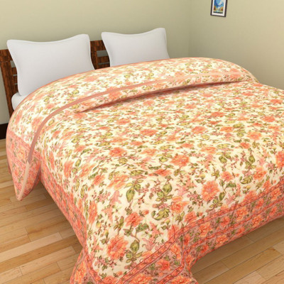 Qker Floral Double Quilt for  Heavy Winter(Cotton, Multicolor)