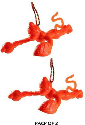 PEMIC Orange Flying Lord Hanuman Idol Car Hanging Ornament Car Hanging Ornament(Pack of 2)