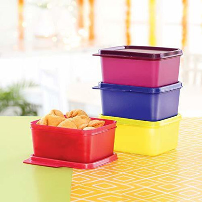 TUPPERWARE Plastic Fridge Container  - 500 ml(Pack of 4, Purple, Blue, Red, Green)