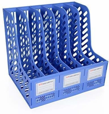 MOSHTU 6 Compartments PLASTIC Desk Organizers(Blue)