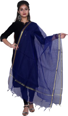 SHREEMAA CREATIONS Cotton Blend Self Design Women Dupatta