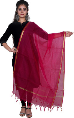 SHREEMAA CREATIONS Cotton Blend Self Design Women Dupatta