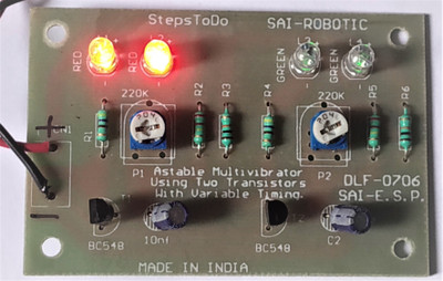 SAI ROBOTIC AST 705 ASTABLE MULTIVIBRATOR - FLIP FLOP CIRCUIT Educational Electronic Hobby Kit
