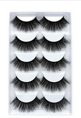 SV BEAUTY 3D FALSE EYELASHES LONG LASHES WITH VOLUME , BULK EXTENSIONS HANDMADE SOFT EYELASHES (5 PAIRS )(Pack of 10)