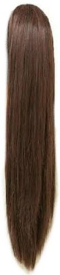 HEROSHIV INDIA High quality brown straight smooth long synthetic butterfly clip wig hair volumizer hair extension Clutch fake wig jaw clip false  Extension Hair Extension