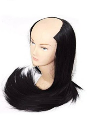 HEROSHIV INDIA natural black clip in straight hairpiece like real  Extension Hair Extension