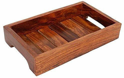 manzees Wooden Handmade Rectangle shaped Serving tray, Sheesham Handmade Tray(Microwave Safe)
