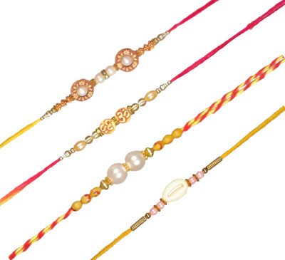 SUNINOW Thread DCREATION10326 Mauli Thread Chawal Roli Pack, Rakhi  Set(4 RAKHI)