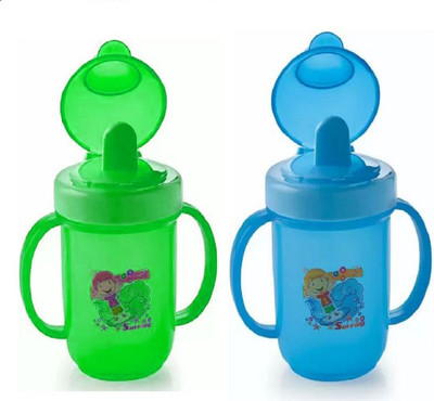 Manan Shopee Baby Spout Sipper Cup With Handles 240ml(Blue-Green)