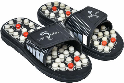 jasvi Men Slides(Black, White , 5)