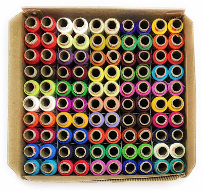 womaniyaa Multi Color Thread(150 m Pack of100)