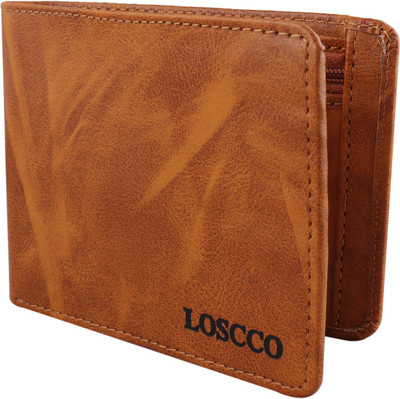 loscco Men Tan Artificial Leather Wallet(5 Card Slots)