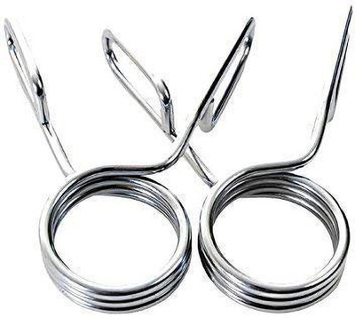 SanR Olympic International Spring Lock,Barbell Spring Collar Clip 2Pcs for 50MM Rod Multi-training Bar(Silver)