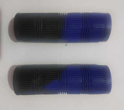 Biking Hub 20605 Motercycle Handle Grip Set Of 2 Black And Blue Universal for all Bike Bicycle Handle Grip(13 cm)