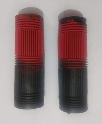 Biking Hub 20606 Motercycle Handle Grip Set Of 2 Black And Red Universal for all Bike Bicycle Handle Grip(13 cm)