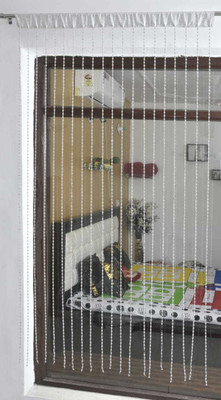 Pomp & Romp 274.32 cm (9 ft) Long Door PVC Transparent Curtain Single Curtain(Silver, Self Design)